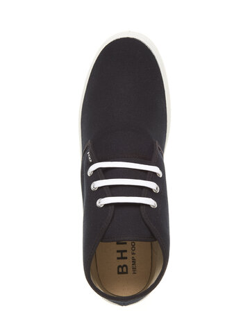 Výprodej Pánské vysoké plátěné tenisky z konopí černé s bílou podrážkou